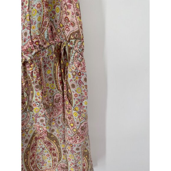 Zara Woman Paisley Silk Ruffle Dress size large Boho Chic Summer Style - Picture 5 of 8